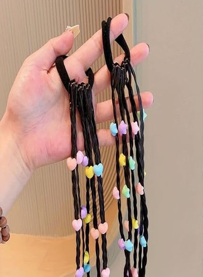 FICTIOUS Girls Rubber Bands Hair Extensions for Kids, Crazy Hair Day Accessories Colorful Wigs Colored Braids for for Girls Kids Women(4 pc Multi Color) - Image 5