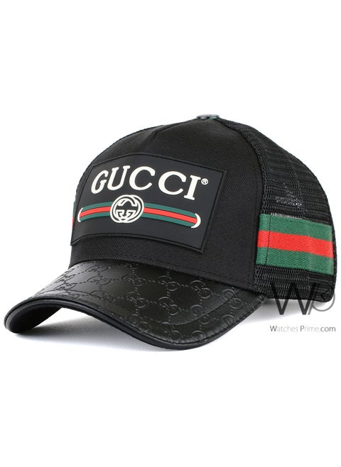 كاب Gucci GG خلفية شبكة باللون الأسود