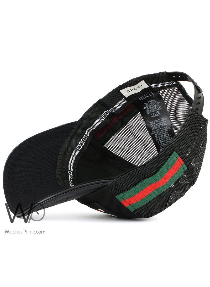 كاب Gucci GG خلفية شبكة باللون الأسود