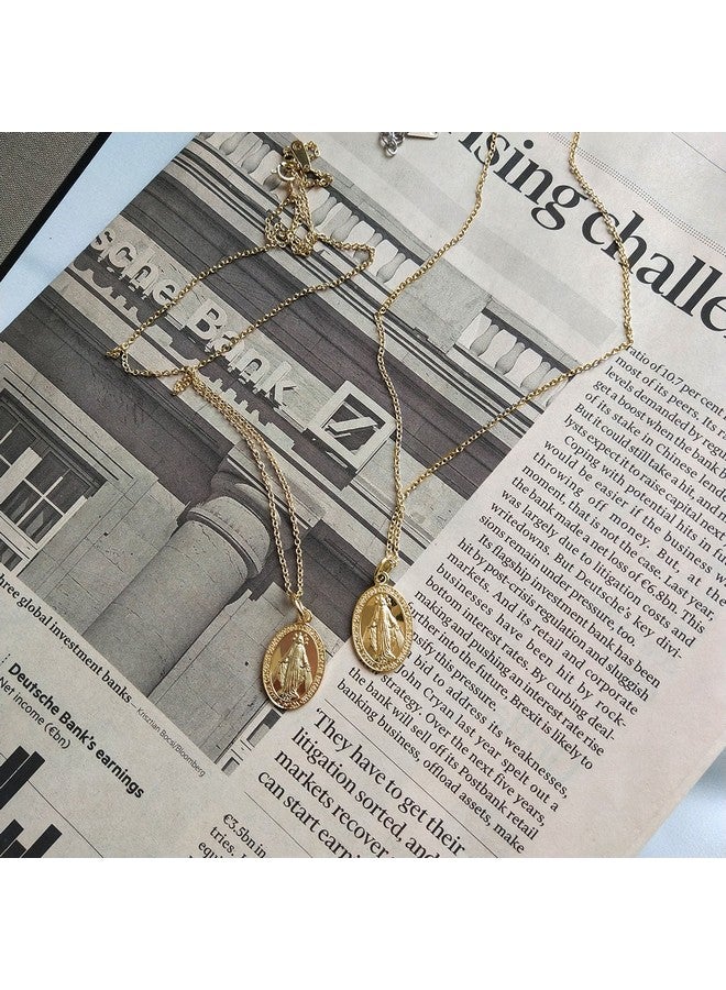 BC 925 Sterling Silver Blessed Virgin Mary Maria Christian Mother Pendant Necklace With Gold Plating - Image 3