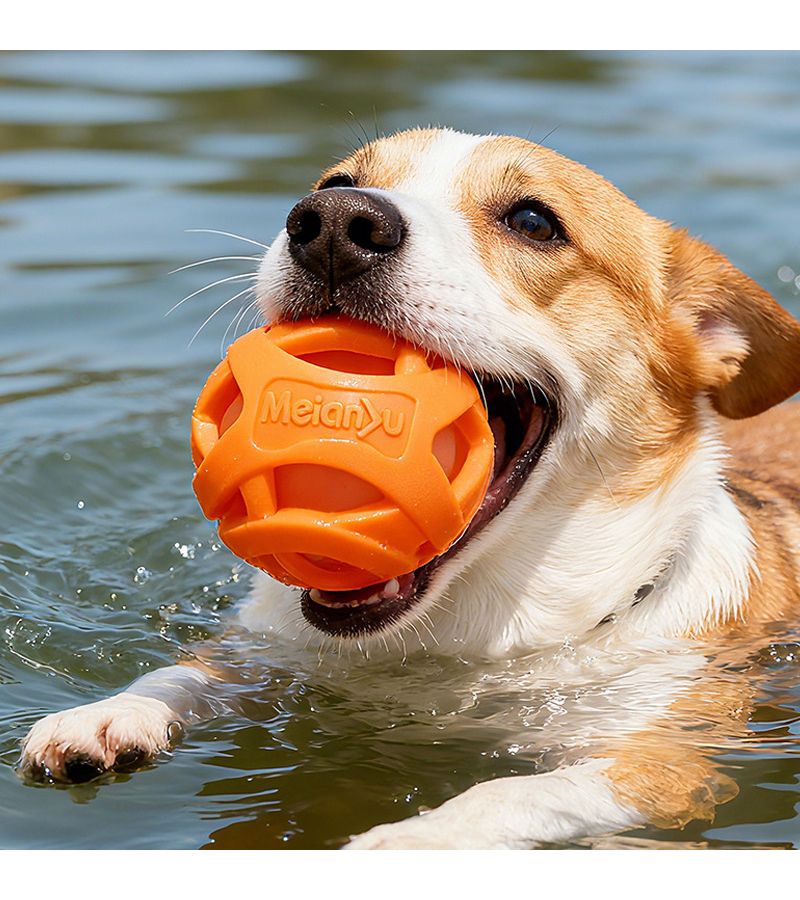 Blue Rubber Ball Dog Toy 2 17 Inch Hollow Ball For Teeth Grinding Outdoor Throwing - Image 4