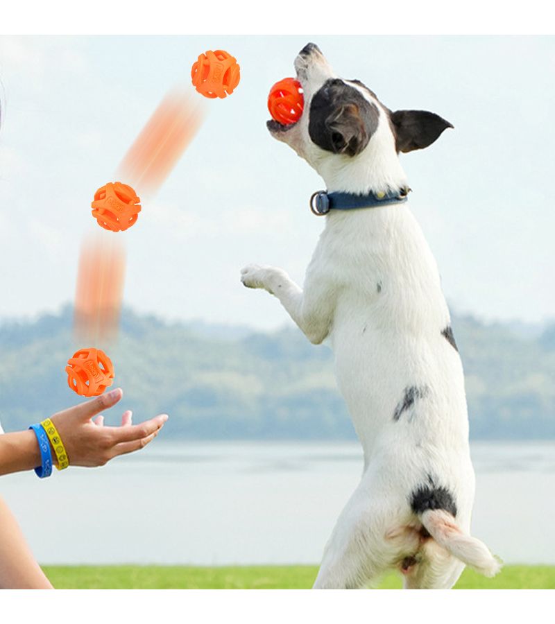 Blue Rubber Ball Dog Toy 2 17 Inch Hollow Ball For Teeth Grinding Outdoor Throwing - Image 3