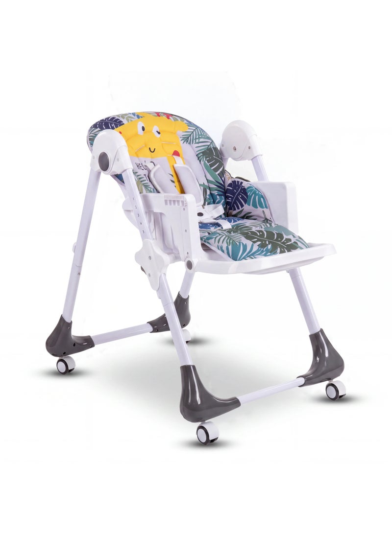 Burbay Premium Adjustable Baby High Chair – 7-Level Height, 5-Point Harness, Easy-Clean Double Tray, and Padded Seat - Image 2