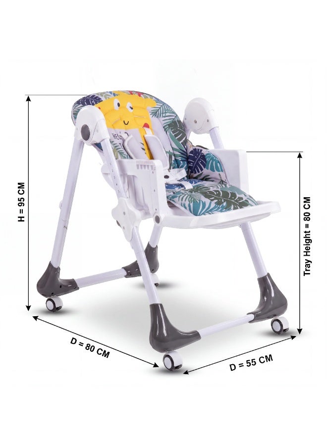 Burbay Premium Adjustable Baby High Chair – 7-Level Height, 5-Point Harness, Easy-Clean Double Tray, and Padded Seat - Image 3