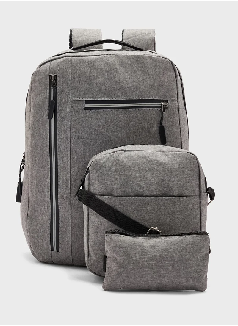 سفنتي فايف Set Of 3 Backpack, Messenger And Pouch