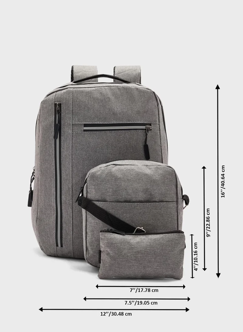 Seventy Five Set Of 3 Backpack, Messenger And Pouch