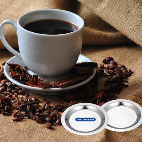 The Cook House - Stainless Steel Small Coasters/Lid for Tumblers, Katori, Glasses, Cups, Mugs, Bowls | Metal Covers for Dinning Table, Kitchen & Office | Food Grade, Mirror Finish - 8 CM (6) - Image 4