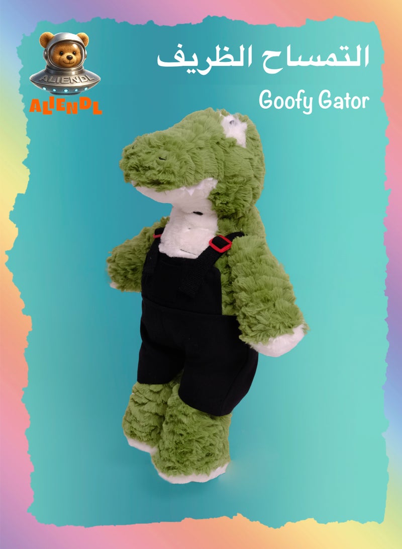 ALIENDL Goofy Gator – Plush Alligator Stuffed Animal Toy for Baby Kids, Soft Cute Gator Plush Doll Gift Set with Removable Clothes & Pouch, Perfect Gift for Kids, Friends & Couples - Image 1