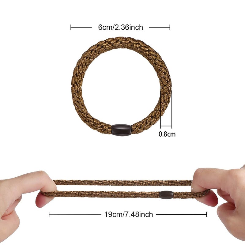 Funtopia Hair Ties for Women Girls, Funtopia 30 Pcs Elastics Hair Bands Ponytail Holders for Thick Hair, No Damage No Crease Hair Elastics (Black/Brown/White/Beige/Coffee) - Image 5