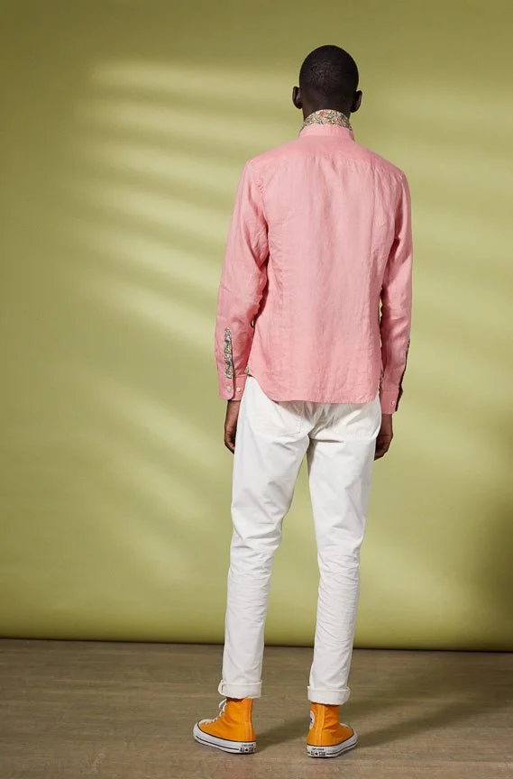 Vicomte A. Clay Pink Slim Linen Shirt