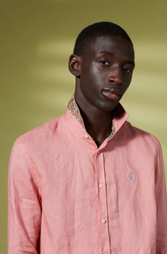 Vicomte A. Clay Pink Slim Linen Shirt