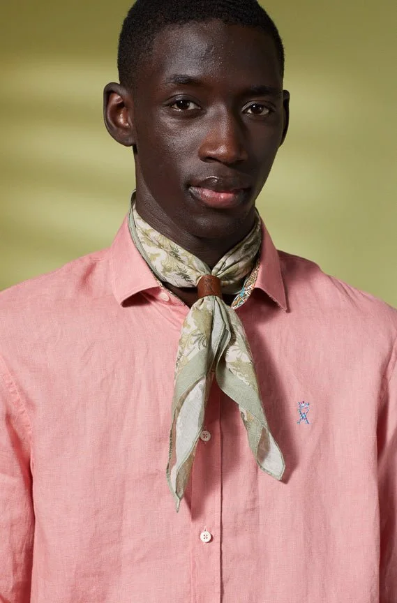Vicomte A. Clay Pink Slim Linen Shirt
