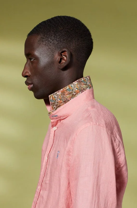 Vicomte A. Clay Pink Slim Linen Shirt