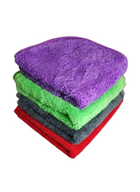 IBA ISBA COLLECTIONS Microfibre Hand Face Make Up Remover Towels Highly Absorbent EXTRAA Soft MultiPurpose Wash Cloth for Face and Hand ReUsable Multicolor 4