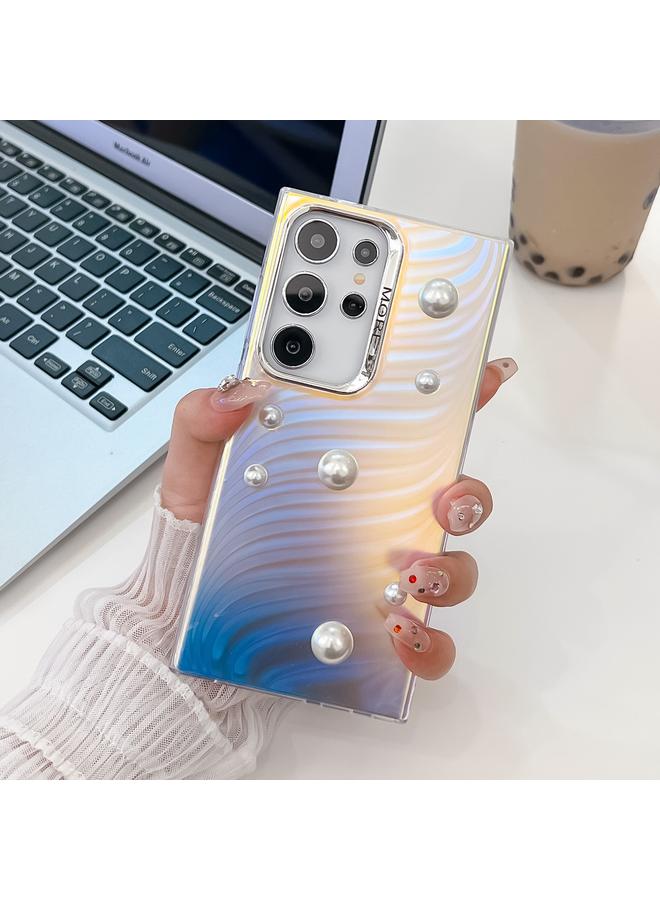 S-TOP Case For Samsung Galaxy S22 Ultra 5G Electroplating Pearl Laser Texture TPU Phone Case - Image 1