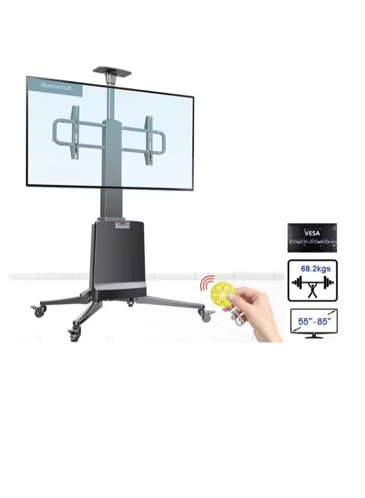 Motorized Lift Screen Heavy Duty TV Mount Cart Fits Most 55-85 inch Flat Panel LED LCD TV Loading 68 kgs. - Image 2