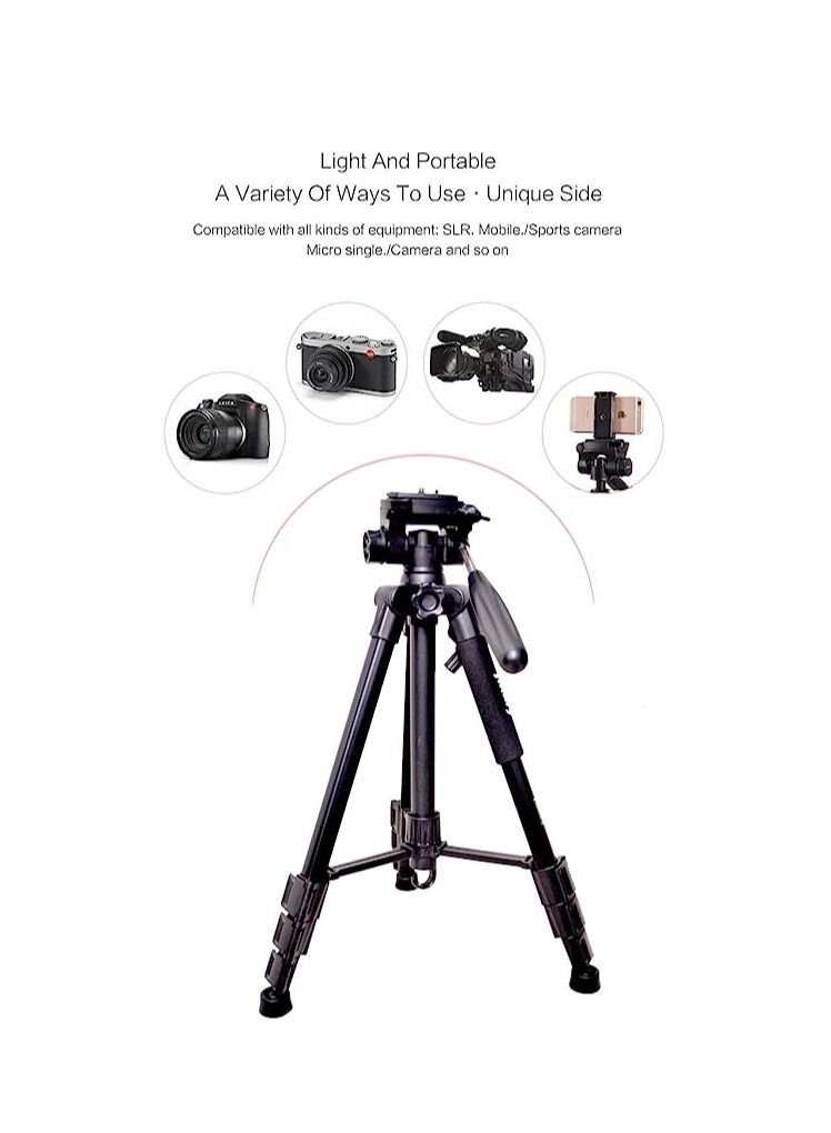 Jmary KP-2234 Professional Aluminium Tripod for All DSLR Cameras (Black) - Image 4