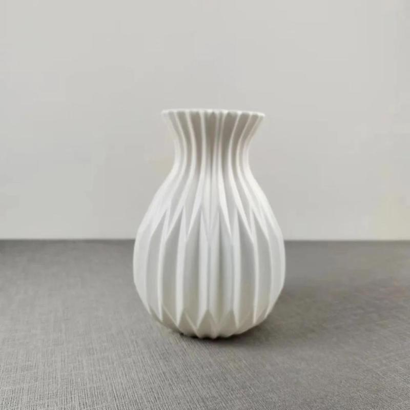 Scandinavian Style Hydroponic Faux Ceramic Vase, Single White - Image 1