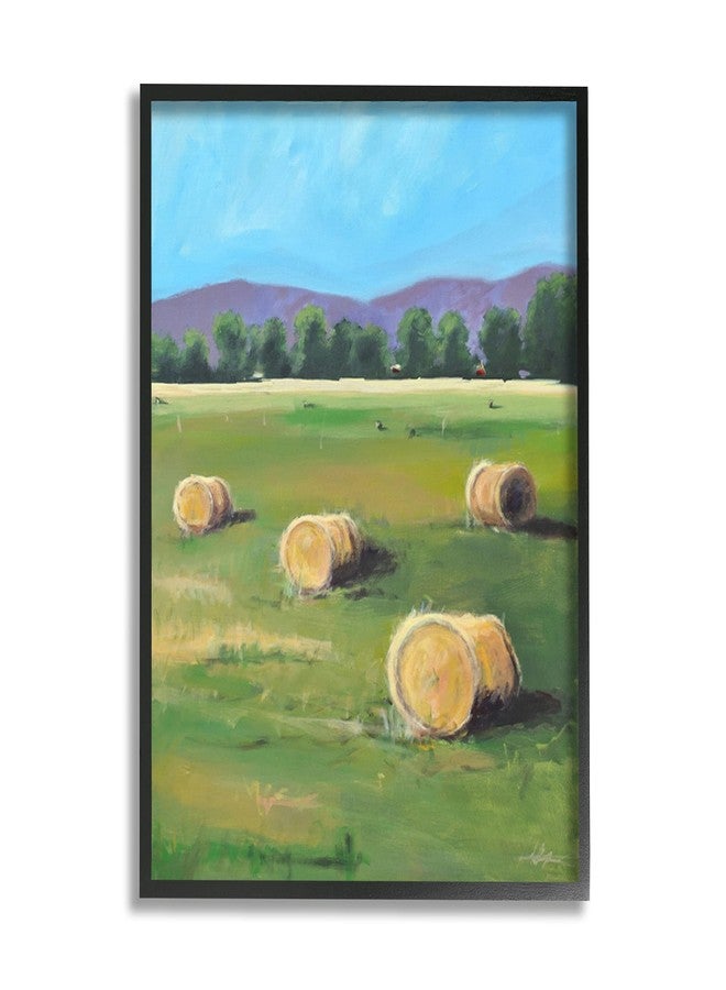 Stupell Industries Open Country Farmland Landscape Yellow Hay Bails - Image 1