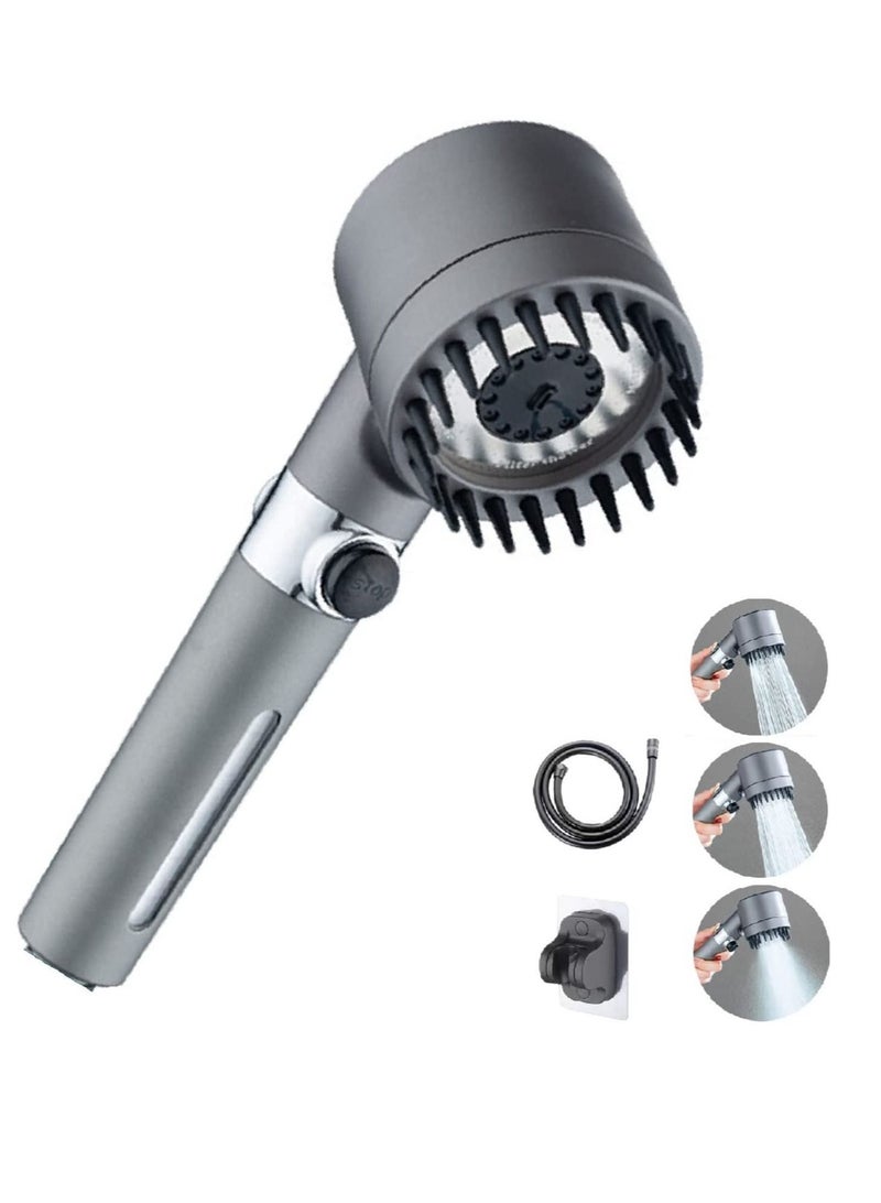 Shower Filter Head High Pressure Bathroom Accessories Set to Remove Chlorine and Impurities, Massages Scalp Anti Hairfall Dry Skin with Hose Holder - Image 1