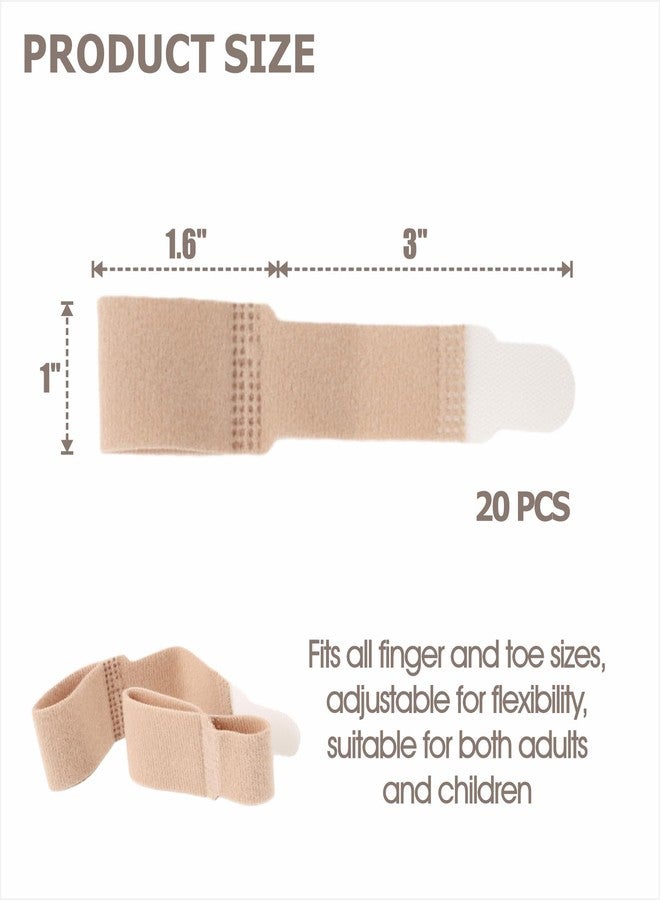 MUROCEA 20 PCS Adjustable Finger Buddy Straps, Soft Finger Support Wraps for Daily Use, Reusable Non-Slip Finger Stabilizer Bands for Typing, Sports and Activities (Skin color) - Image 2