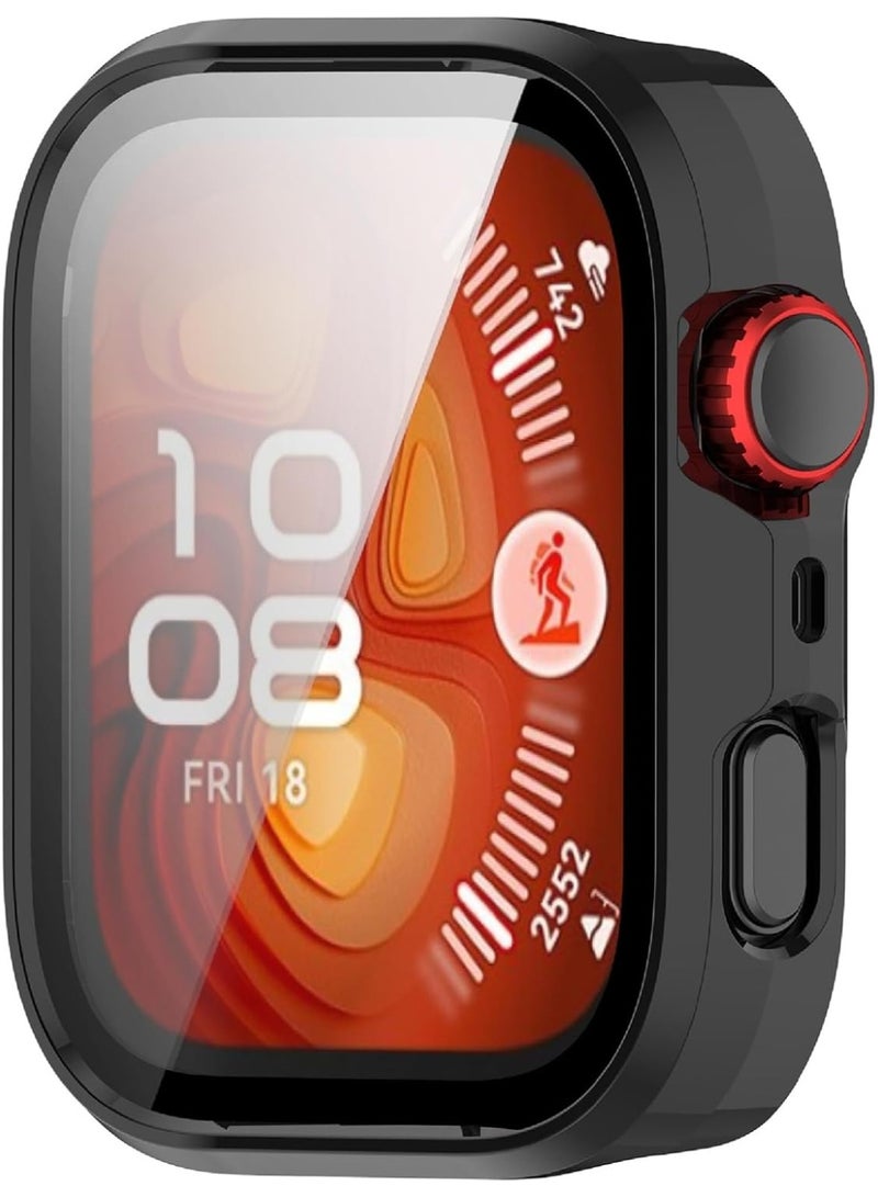 Case Compatible with Huawei Watch Fit 4 Pro, [2 Pack] Screen Protector + Hard Frame, Total Package Protection - Black - Image 2