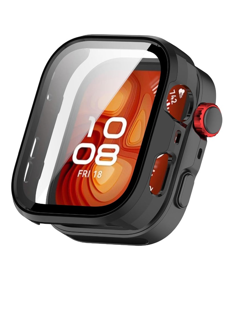 Case Compatible with Huawei Watch Fit 4 Pro, [2 Pack] Screen Protector + Hard Frame, Total Package Protection - Black - Image 3