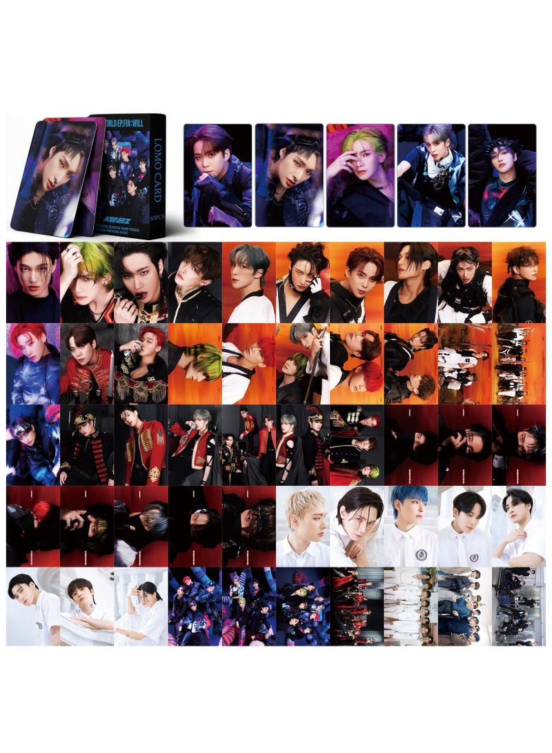 NIBEMINENT 55 Pcs Kpop Ateez THE WORLD EP.FIN :WILL Lomo Cards Card For Fans Collection Gifts - Image 1