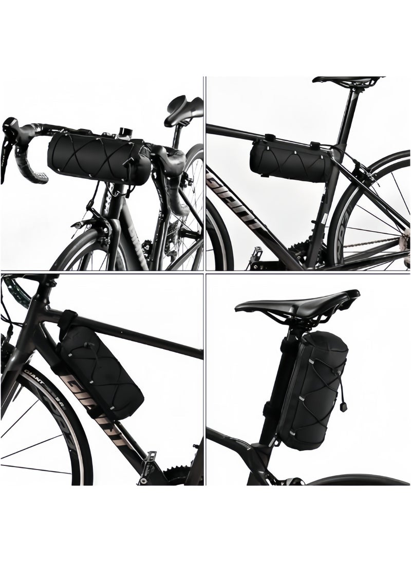Beauenty Bike Handlebar Bag,Bicycle Handlebar bag,Bike Frame Bag with Shoulder Strap,Bicycle Front Bag Fram Storage Roll Bag Mountain Road Bikes Bicycle Accessories, Bike Pouch for Bicycle  - Image 3