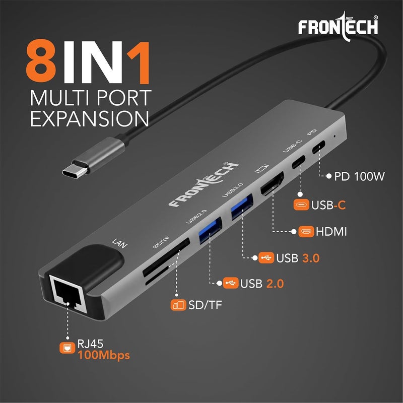 FRONTECH Multiport HUB,USB 3.0, 3X USB 2.0,Compact Metal Design, Multi OS Compatible. (NC-0059) - Image 2