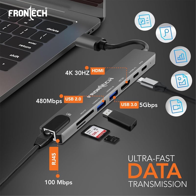 FRONTECH Multiport HUB,USB 3.0, 3X USB 2.0,Compact Metal Design, Multi OS Compatible. (NC-0059) - Image 3