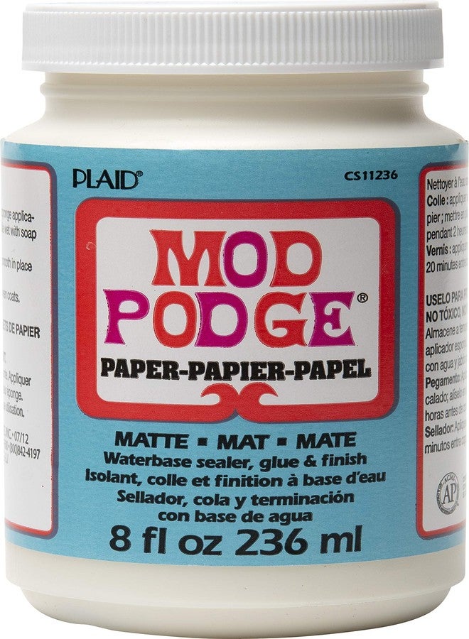 Mod Podge Waterbase Sealer, Glue and Finish for Paper (8-Ounce), CS11236 Matte Finish - Image 1