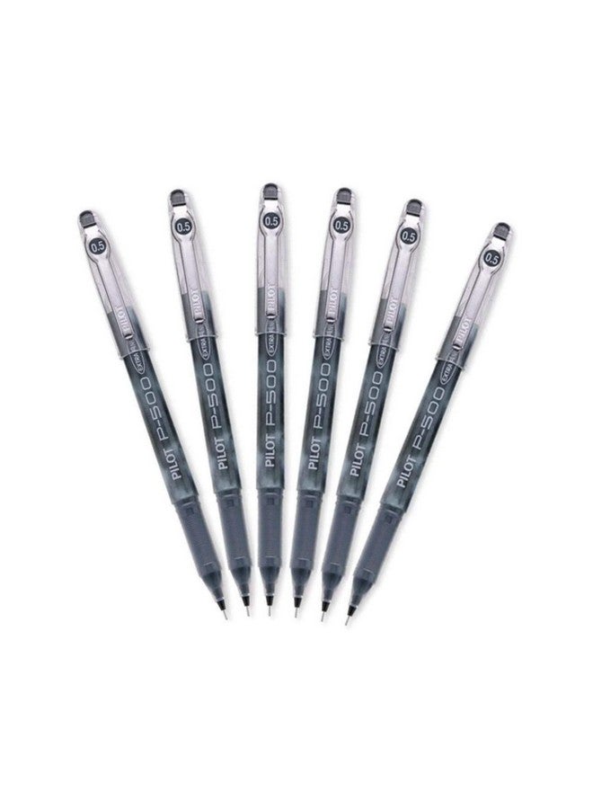 بايلوت أقلام حبر جل Precise P-500 ذات رأس رفيع للغاية وحبر أسود، 6 أقلام
