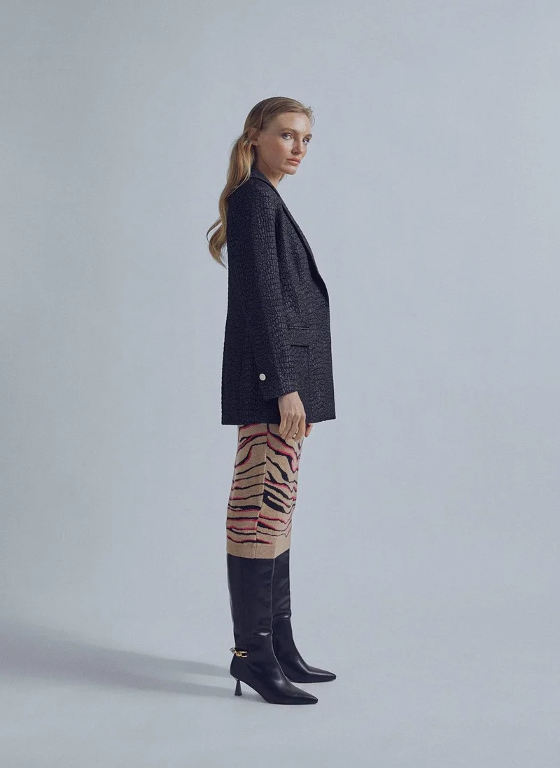 Lola Casademunt Animal print midi knit skirt
