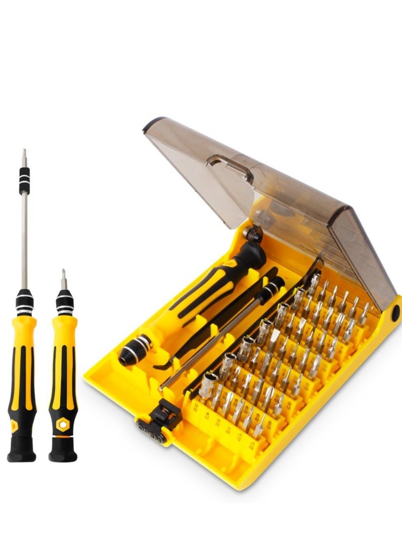 Y&D - 45 in 1 Mini Screwdriver Set, Bit Tools Small Precision Kit with Tweezers & Extension Shaft for iPhone, MacBook, Electronics Repair or Maintenance - Image 1