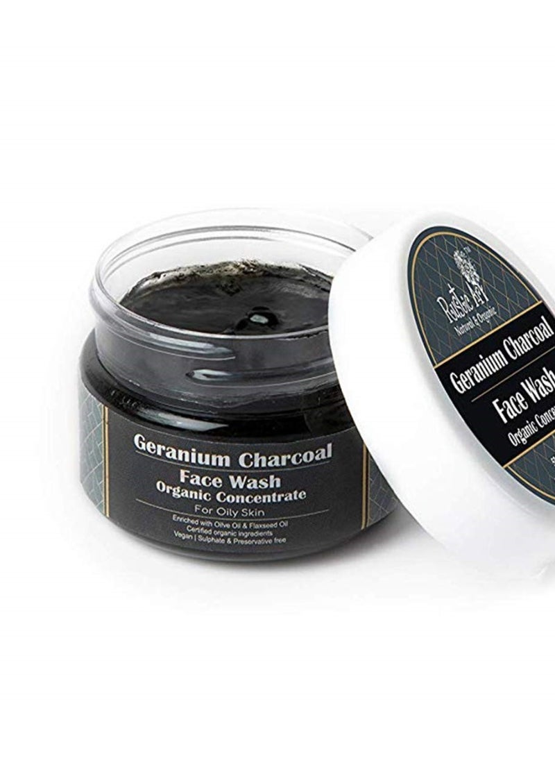 Rustic Art Sandal, Neem Basil, Geranium Charcoal Face Wash Concentrate | Deep Cleansing, De-Tanning, Acne Control | Organic, Sulfate Free | All Skin Types | (Pack of 3 * 50g) - Image 3