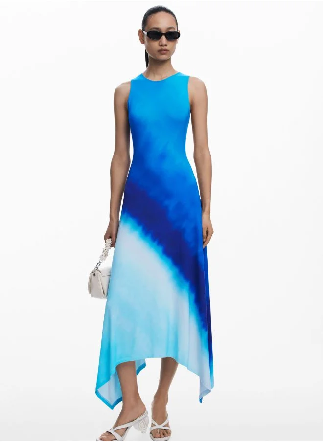 DESIGUAL Tie-Dye Ruched Dress