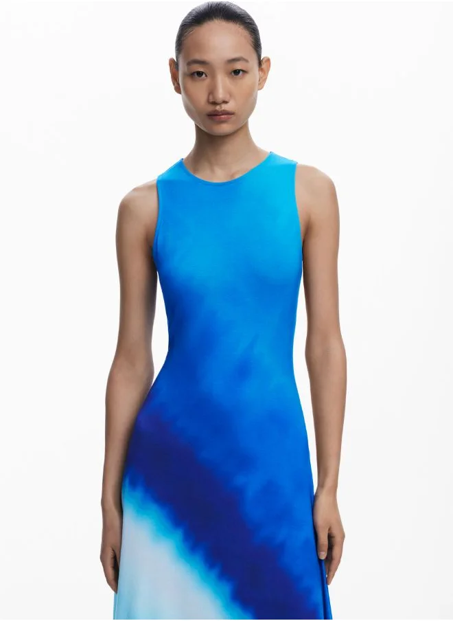 DESIGUAL Tie-Dye Ruched Dress