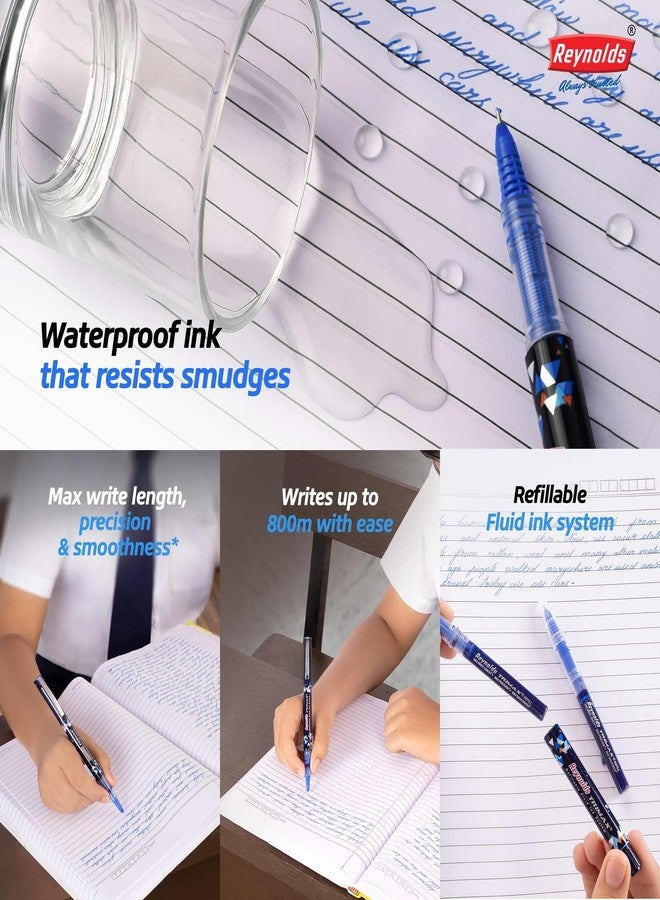 Reynolds TRIMAX Rollerball Pen Refills Set - 4 Refills Set|Roller Ball PENS for Writing | Pen for Students & Office Stationery | 0.5 mm TIP Size - Image 2