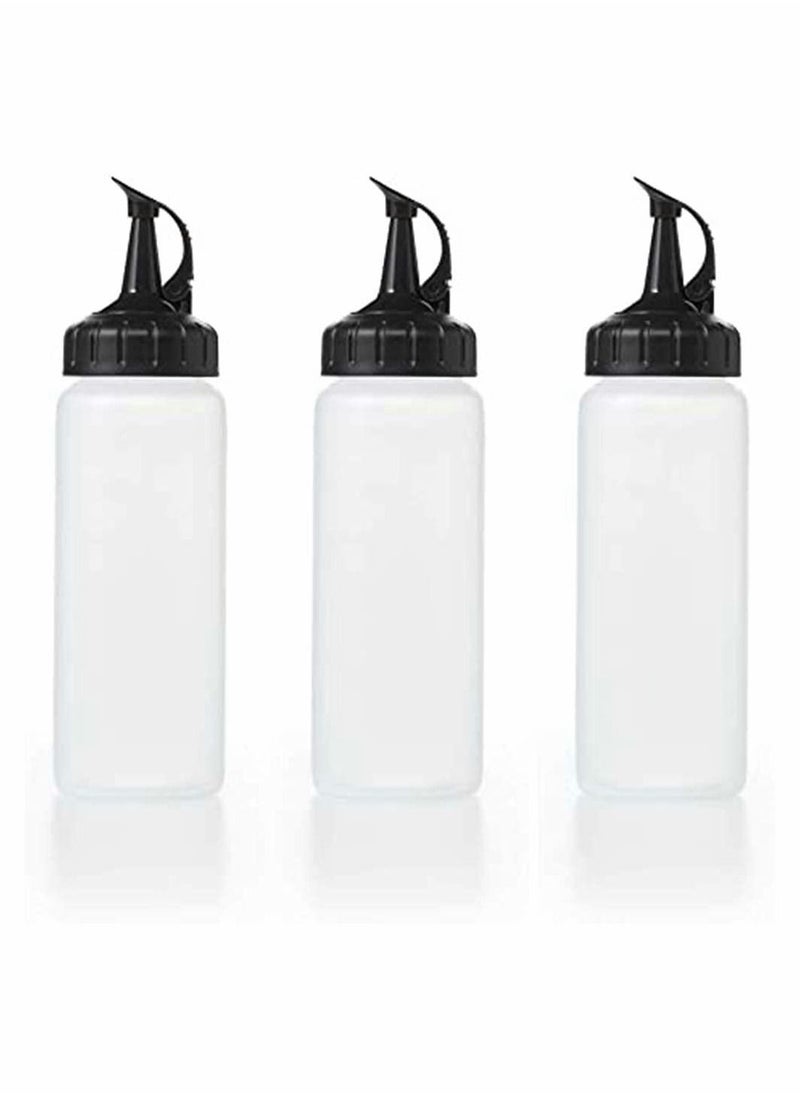 KASTWAVE 3 Pcs Premium Plastic Condiment Squeeze Bottles For Seasonings, Paints, Oils, Dressings, Salad Dressings, Craft Food Grade with Funnel (175ml)  - Image 1