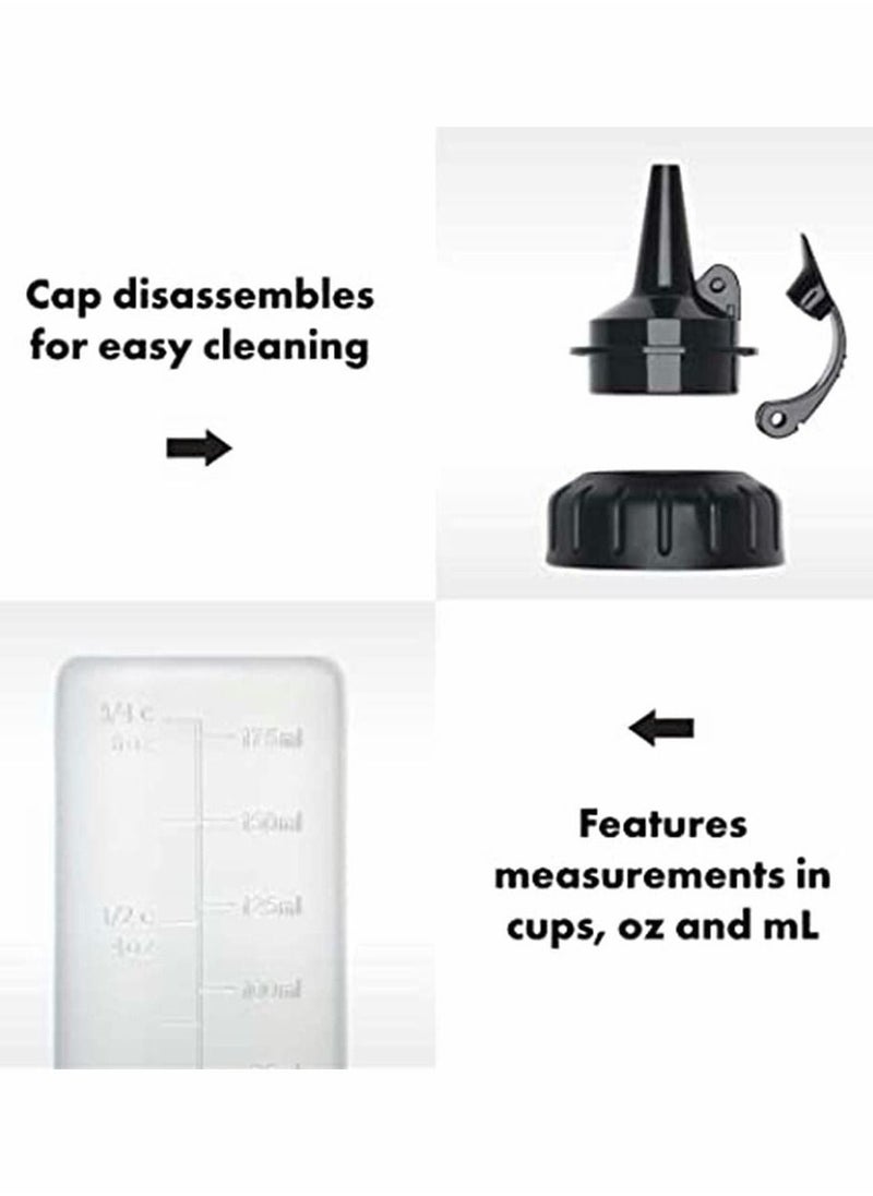 KASTWAVE 3 Pcs Premium Plastic Condiment Squeeze Bottles For Seasonings, Paints, Oils, Dressings, Salad Dressings, Craft Food Grade with Funnel (175ml)  - Image 3