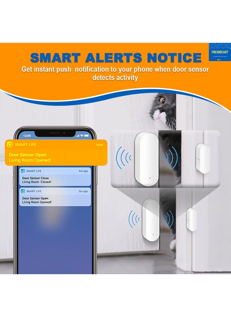 FreshDcart FreshDcart Smart WiFi Door Window Sensor Zigbee app Control for Wireless Home Security Alarm and Instant Alerts Easy to Installation White Pack of 1  - Image 5