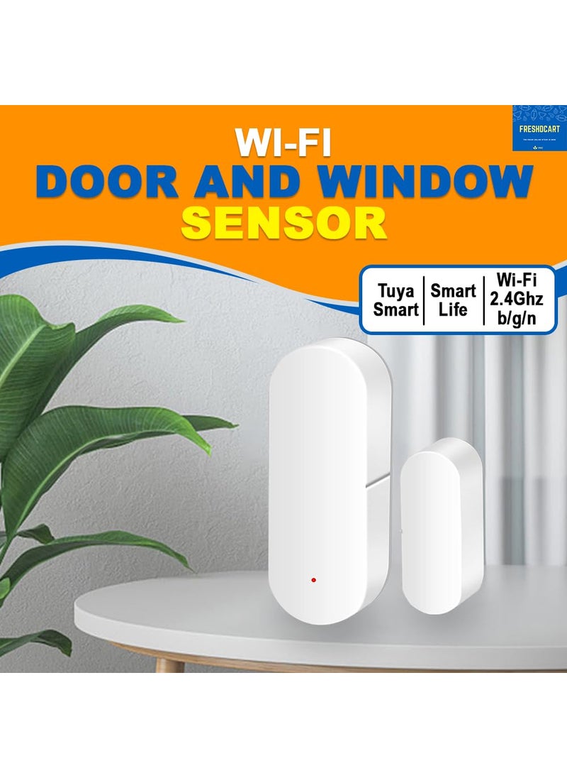 FreshDcart FreshDcart Smart WiFi Door Window Sensor Zigbee app Control for Wireless Home Security Alarm and Instant Alerts Easy to Installation White Pack of 1  - Image 2