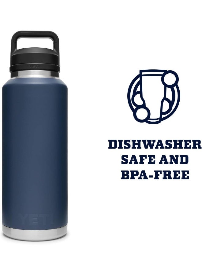 YETI Rambler 46 Oz Bottle, Vacuum Insulated, Stainless Steel With Chug Cap, Navy - Image 3