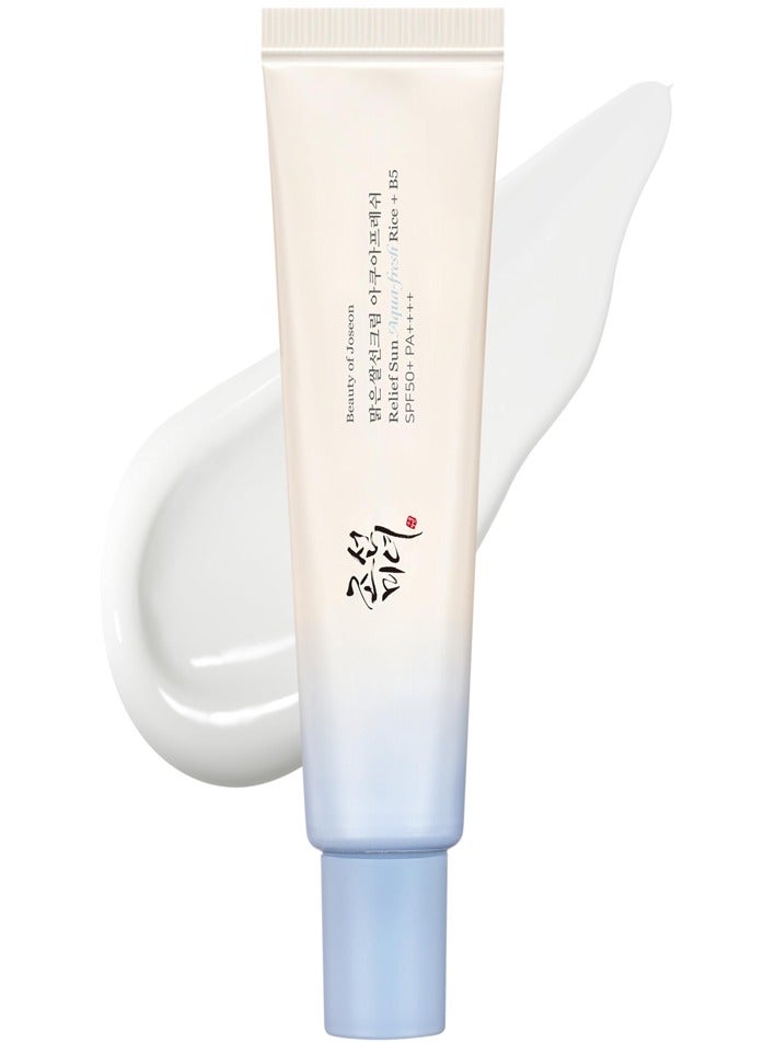 RELIEF SUN AQUA FRESH RICE + B5 SPF50+ 50 ML - Lightweight and hydrating korean sunscreen 50 MLml