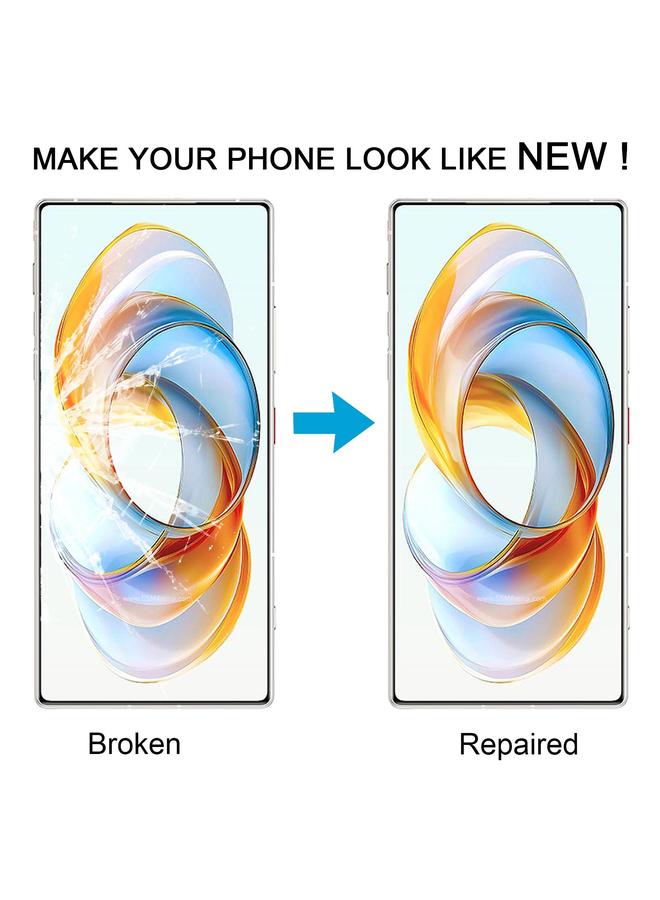 إيروريكس لشاشة ZTE Nubia Red Magic 10 Pro+ الأمامية، عدسة زجاجية خارجية مع لاصق شفاف بصريًا OCA (أسود) - Image 4