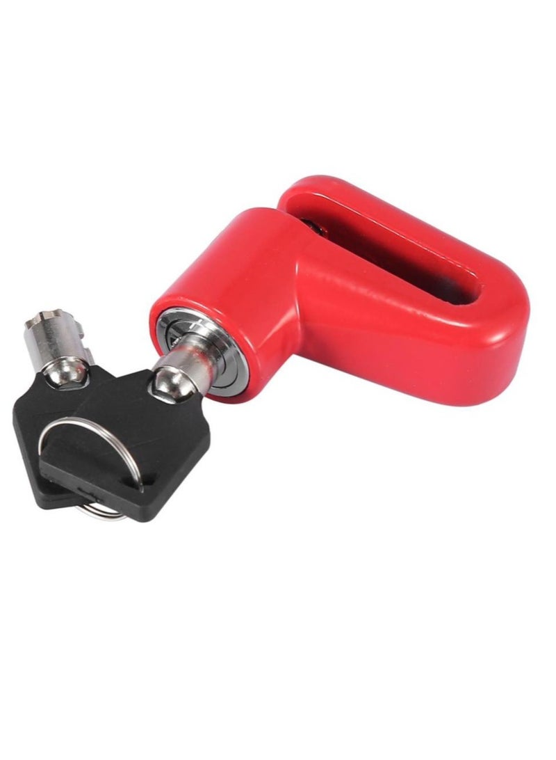AROAQ Motorcycle Disc Brake Lock, Anti Theft Wheel Lock With Red Rope Kit, Aluminum Alloy Mountain Road Bike Tyre Lock, Small And Easy To Carry Motorcycle Lock For Theft Prevention, (Black) - Image 2