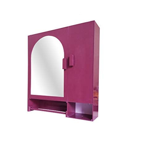 WINACO WINACO New Arc-3 Burgundy 18" x 4" x 16" 3 MM Thickness Plastic Bathroom Mirror Cabinet  - Image 1