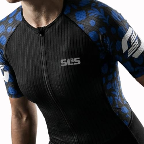 SLS3 Triathlon Suits Women Elite Aero Sleeved Tri Suit Women, Trisuit, Quick-Dry, Italian Chamois, Ready for Any Distance (Storm Blue, X-Small) - Image 5