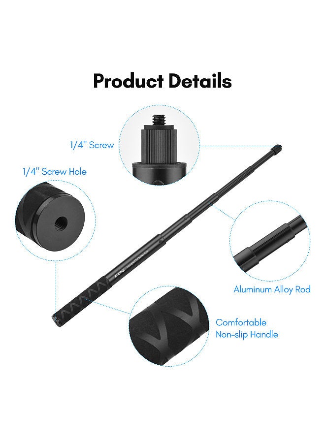 ANDOER Invisible Selfie Stick 1/4 Inch Screw 28cm-110cm Adjustable Length with Mini Desktop Tripod for Insta360 ONE X/ ONE/ EVO Camera  - Image 5
